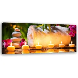 WANDBILD steine kerze