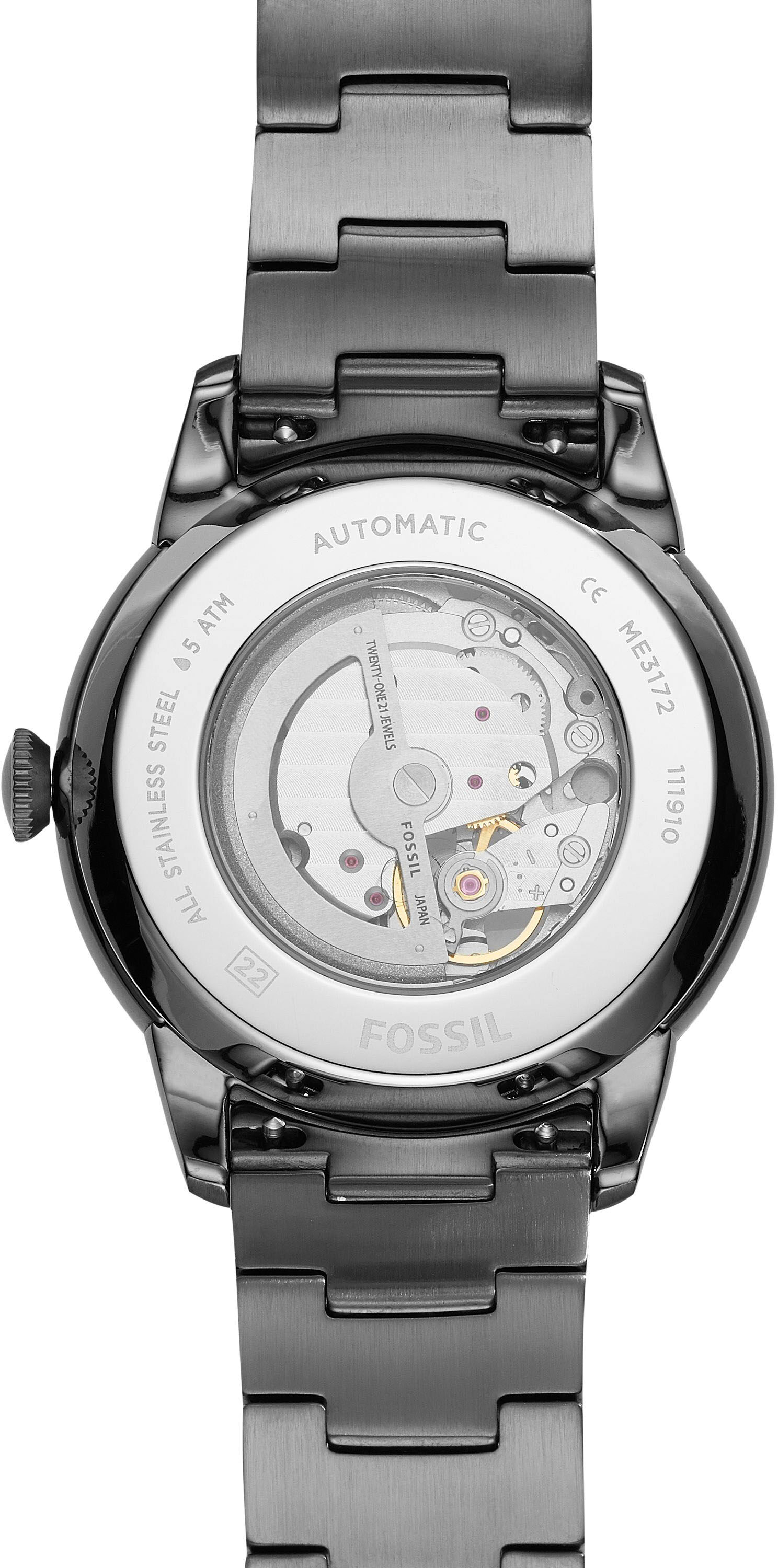 Automatikuhr FOSSIL "Townsman", grau, Armbanduhren, Herren, Automatikuhr, Armbanduhr, Herrenuhr, mechanische Uhr, Edelstahlarmband
