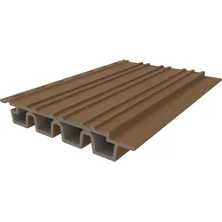 NewTechWood Fassadenverkleidung Castellation Pro 35 - Teak 21,5 x 3,3 x 390