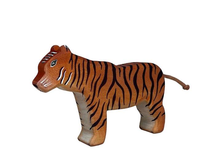 Holztier Tiger, handgefertigt, 14 x 10 x 3 cm