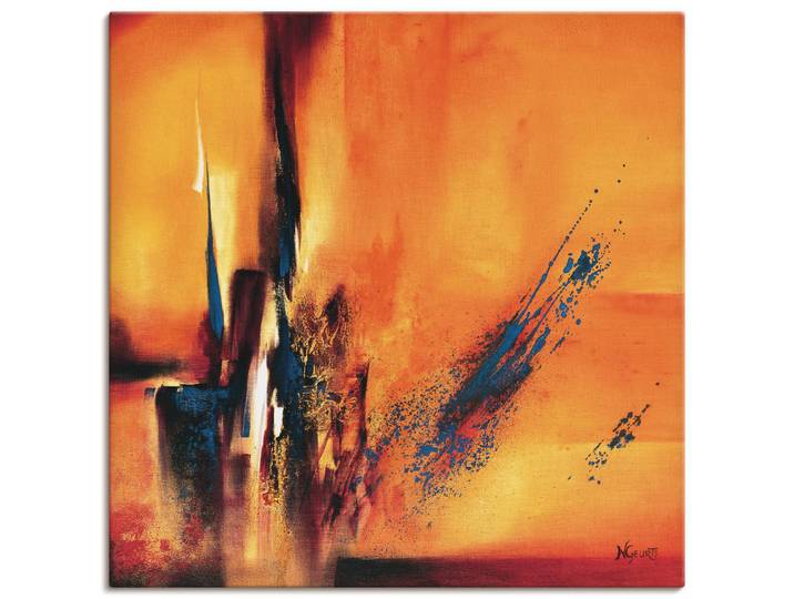 Leinwandbild ARTLAND Abstrakte Impressionen I , orange (farbe bild(er): orange), B:50cm H:50cm, Bilder, Leinwandbild, auf Holzrahmen gespannt