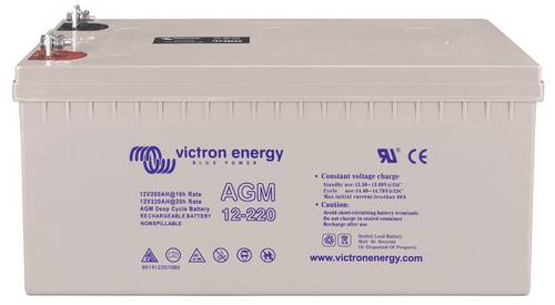 Victron Energy Deep Cycle BAT412201084 Bleiakku 12V 220Ah Blei-Vlies (AGM) (B x H x T) 238 x 522 x 240mm