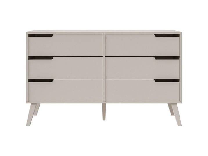 Beautysofa Kommode Norel mit 6 Schubladen, Kaschmir, Holz, 137x80x40 cm, Kleinmöbel, Kommoden, Kommoden
