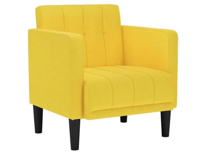 Sofa Armlehnstuhl Hellgelb 53 cm Stoff Polyester Polyestergewebe, Schaumstofffüllung und Federung, Sperrholzrahmen, stabile Beine, hellgelb