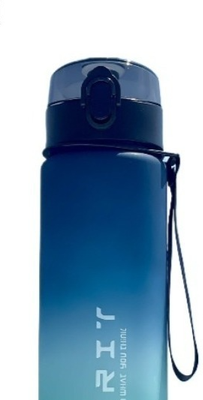 Uplifted Trends Large Capacity Sports Water Bottle With Time Scale Leak Proof Plastic Drinking Cup For Travel Fitness And Sports blue
