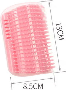 Inspire Picks PurrClean Corner Cat Brush Self Grooming Massage & Hair Removal Scratcher pink