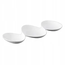 Wilmax England Wilmax Servierplatte 37 cm aus Porzellan, Weiß, 3er Set