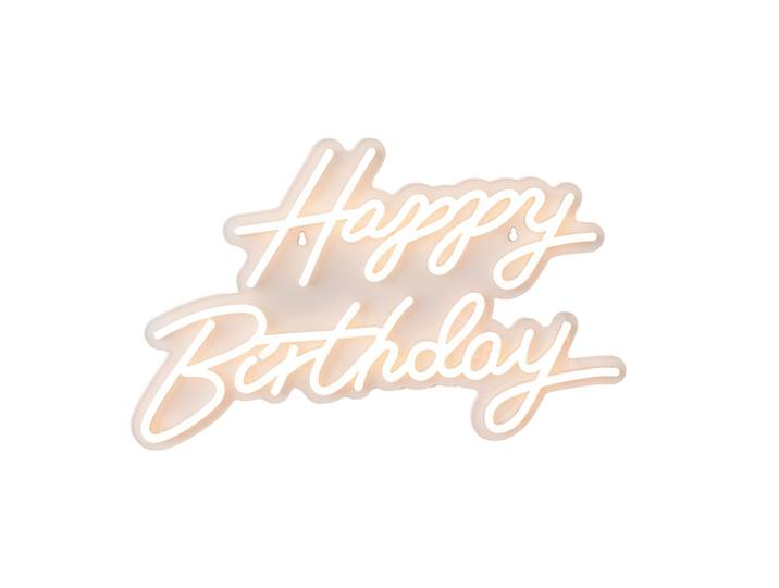 LED Schild Happy Birthday Creme