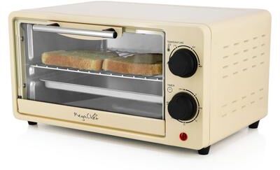 MegaChef Counter Top Compact 9L Electric Toaster Oven with Rack in Cream