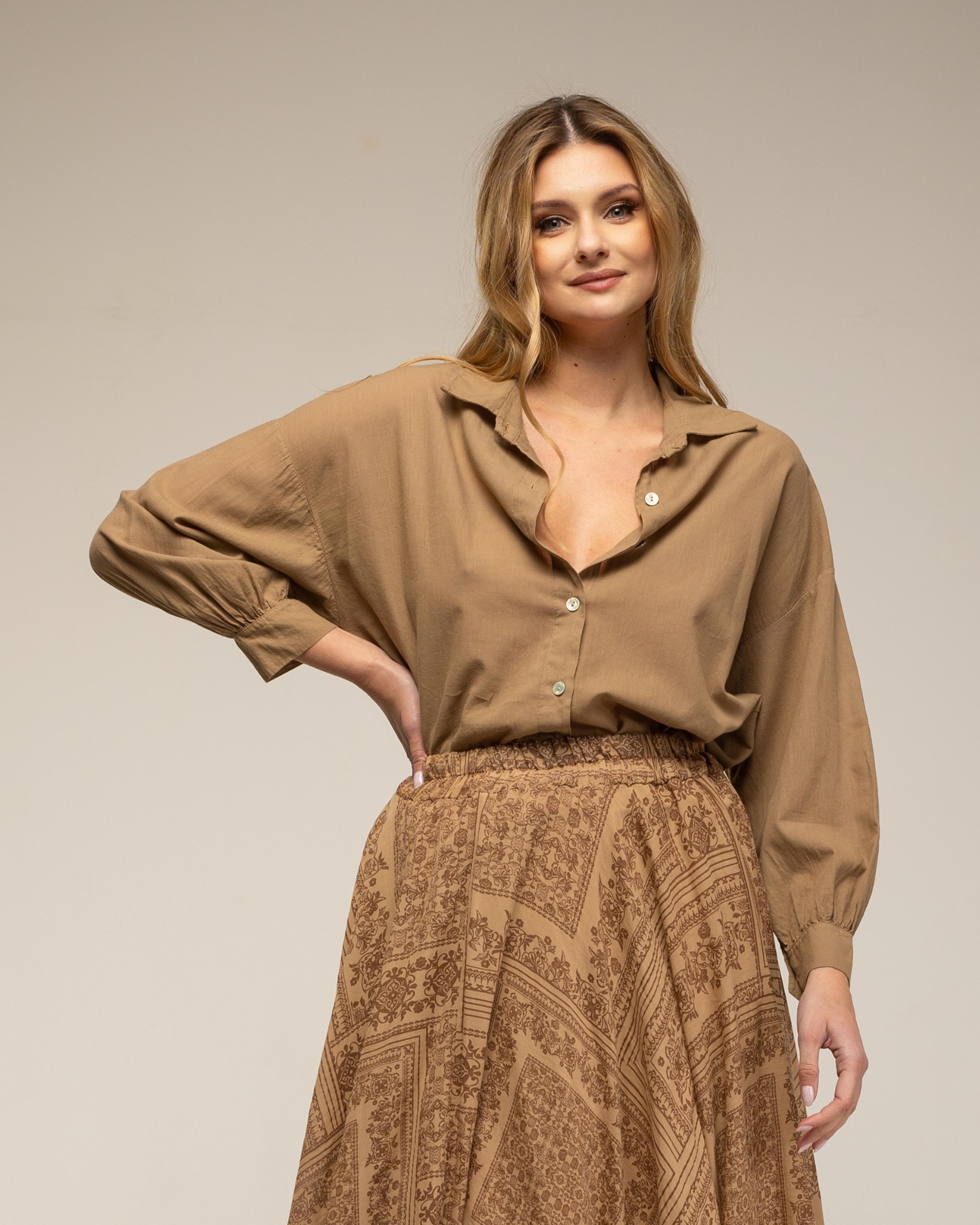 Oversized katoenen overhemd