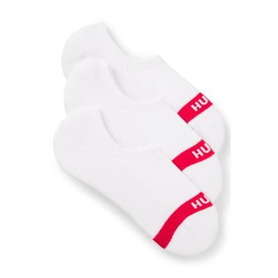 Businesssocken HUGO UNDERWEAR "3P LC PLUSH TAPE CC", Herren, Gr. 39-42, weiß (weiß 100), Baumwollmischung, kontrastfarbene Details, mit Stickerei, unifarben mit Farbeinsatz, elastisch, Socken, mit HUGO Logostickerei auf rotem Farbstreifen