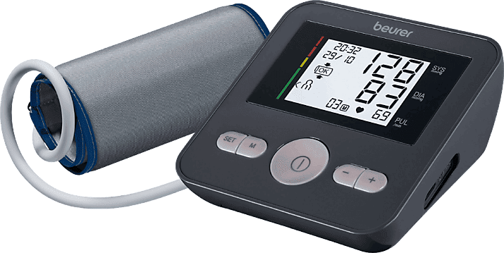 Tensiómetro - Beurer BM2R BEAT+, Detección Arritmia, Memoria 4 x 30 Mediciones, Pantalla de Fácil Lectura, Negro