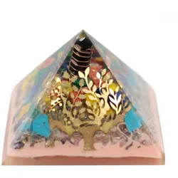 Lrg Organite Pyramid 70mm - Tree(earth base)