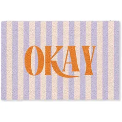 FUSSMATTE Lila – Orange – Streifen – Okay 180x120 cm