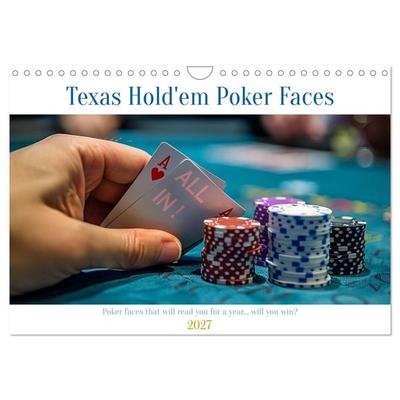 Texas Hold'em Poker Faces (Wall Calendar 2027 DIN A4 landscape), CALVENDO 12 Month Wall Calendar