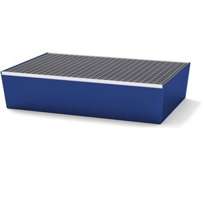 asecos Auffangwanne 2504, aus Stahl, 123,6 x 81,5cm, mit Stahl-Gitterrost, 205 Liter