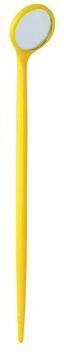 Uplift Picks Precision View Stainless Steel Dental Mirror Oral Inspection And Lash Extension Mirror yellow Plastic