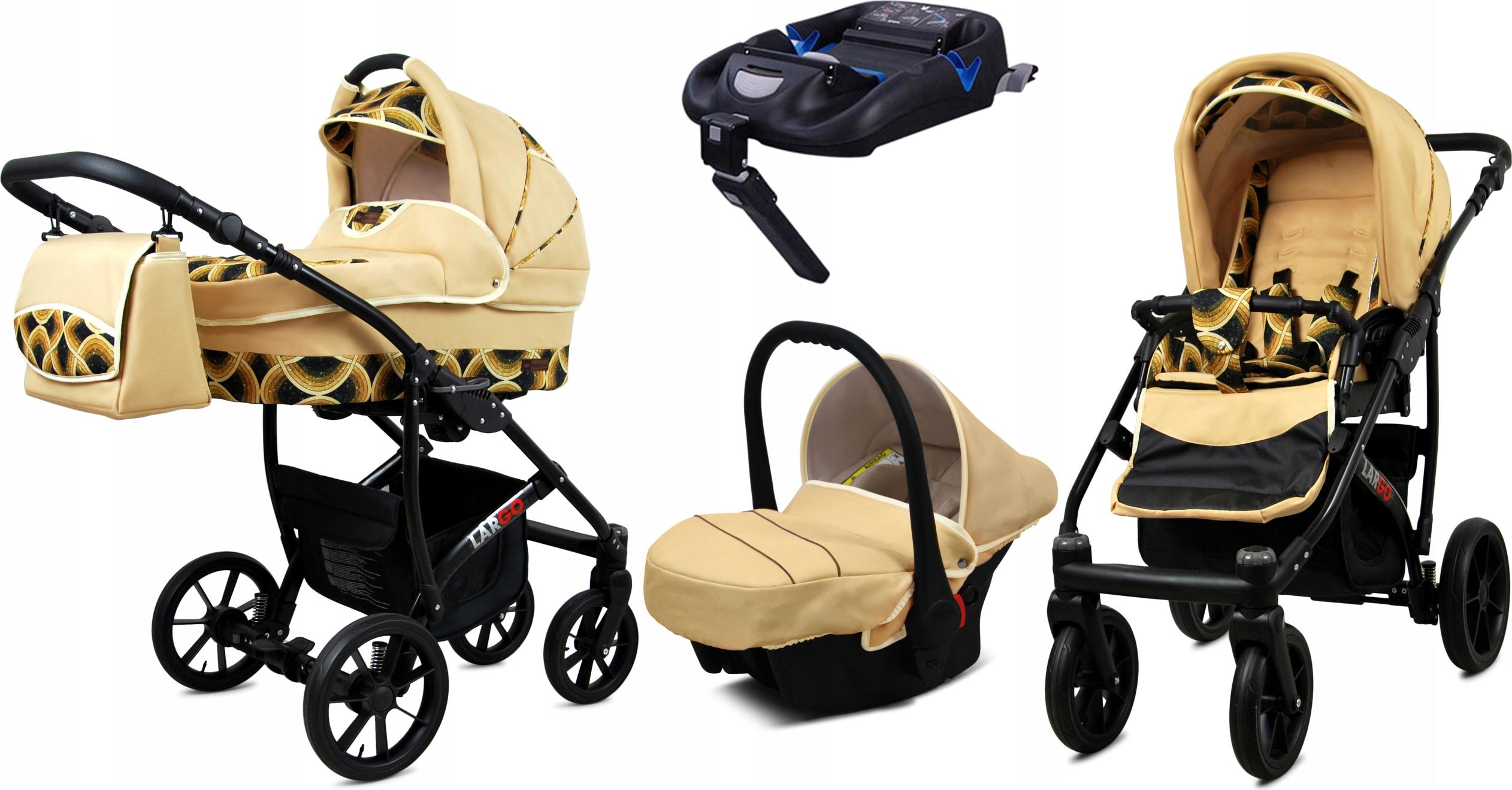 BabyLux Largo | 4in1 Kinderwagen Set | Gold Rainbow | Kombikinderwagen | Kinderwagenset | Isofi