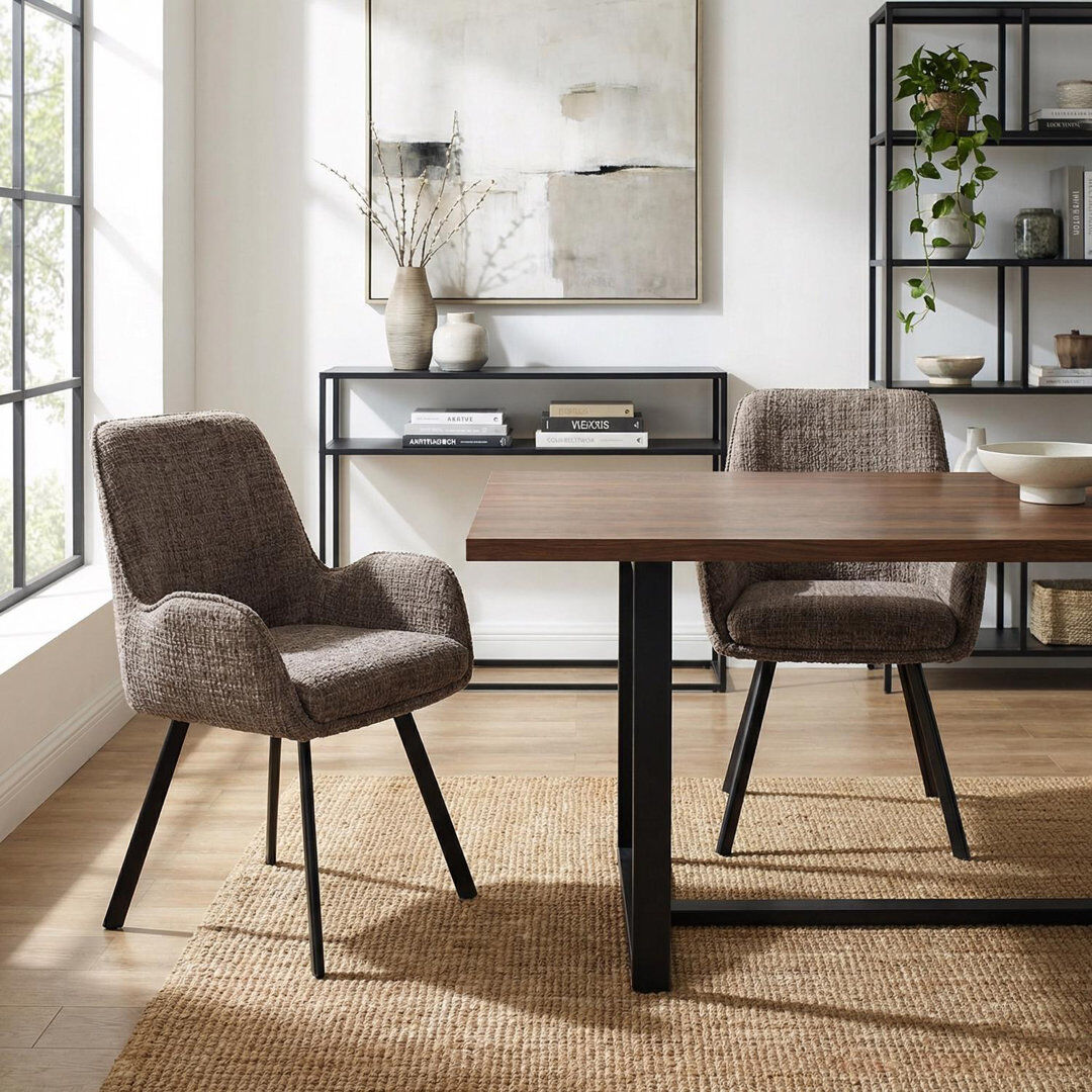 Marlow Home Co. Fabric Armchair Brown 85cm H X 56cm W X 60cm D