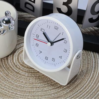 Universal Stock Silent Alarm Clock Minimalist Desk Clock With Quartz Movement For Bedroom, Office & Study white