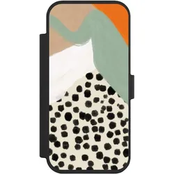 Nivocase Klapphülle für Apple iPhone Air Handyhülle aus Kunst Leder NIVOflip schwarz Abstrakt Boho Kunst (Apple iPhone Air), Smartphone Hülle, Schwarz