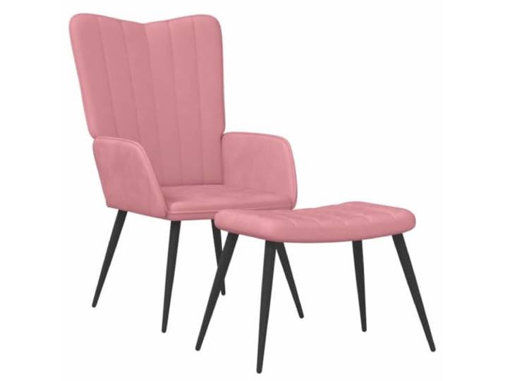 Heofavd Relaxsessel mit Hocker Rosa Samt Polstersessel 2-teilig