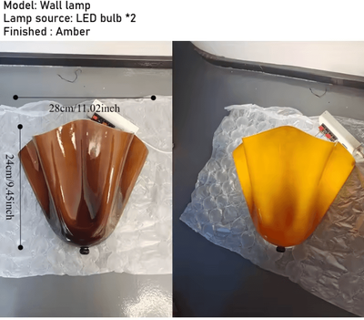 Inspire Curations French Vintage Berry Glass Wall Sconce amber tri Light