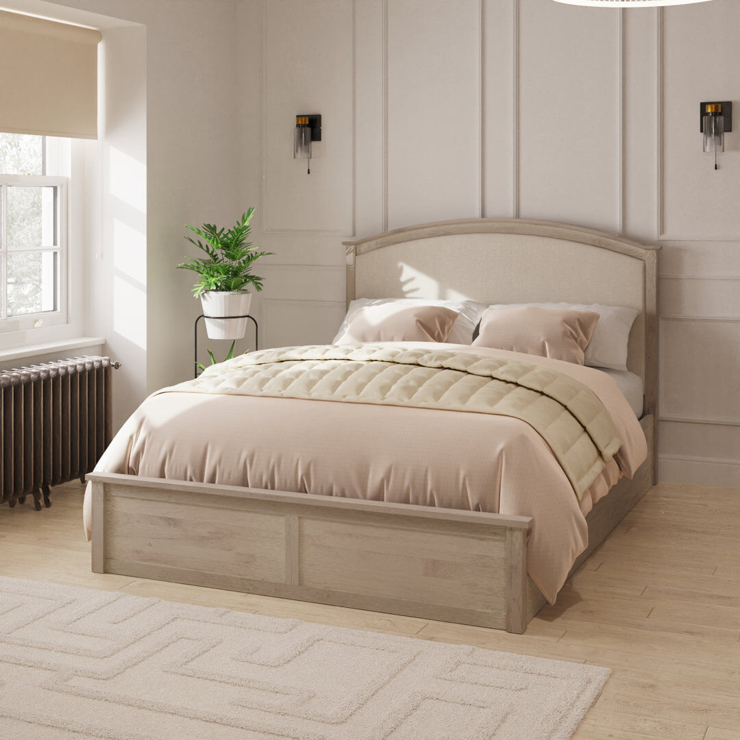 ClassicLiving Siegbert Solid Wood Lift Up Storage Ottoman Bed Natural Kingsize (5')