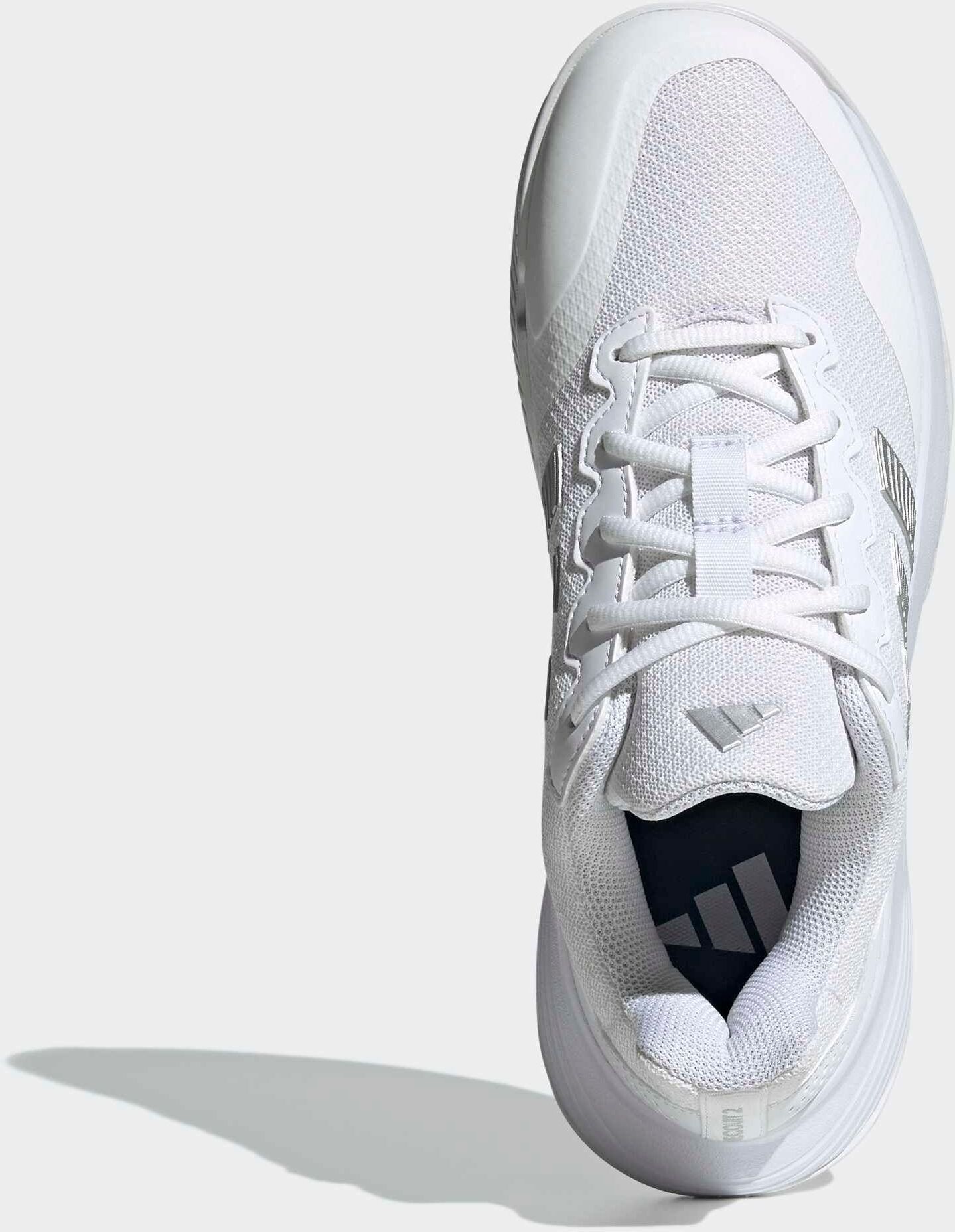 Tennisschuh ADIDAS PERFORMANCE "GAMECOURT 2", Damen, Gr. 40,5, weiss (cloud weiß, silber metallic, silber metallic), Synthetik, Textil, Schuhe Tennisschuh cloud weiß, silber metallic, silber metallic 40,5