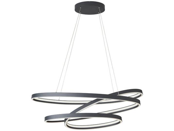 Cinque Led-Hängeleuchte Ciola, Schwarz, Weiß, Metall, Kunststoff, 50x150x115 cm, Lampen & Leuchten, Innenbeleuchtung, Smart-Home-Lampen, Smart Home Hängeleuchten