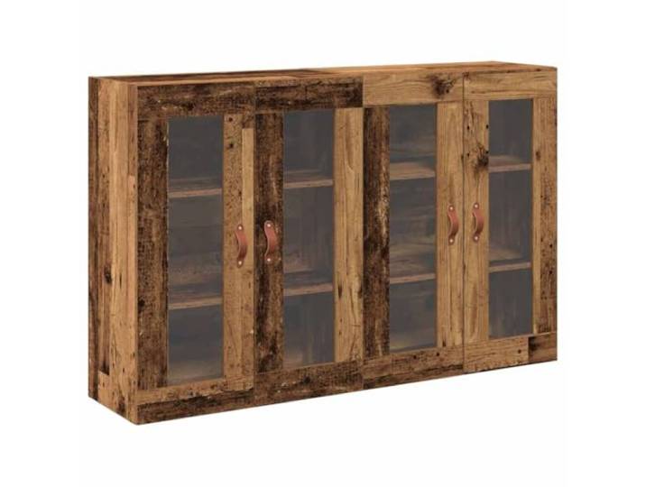 vidaXL Wandschränke 2 Stk. Altholz 69,5 x 34 x 90 cm Holzwerkstoff Der verwitterte Holzlook bringt eine coole Vintage-Stimmung, Viele Regale für all deine Kleinigkeiten,