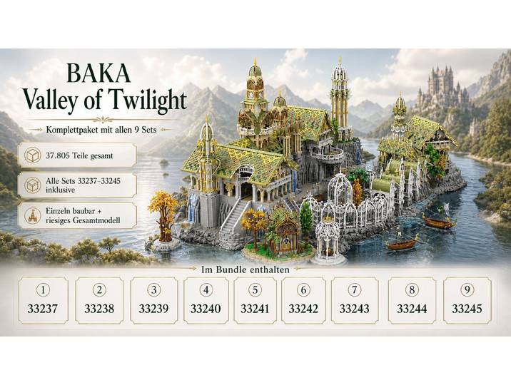BAKA Valley Twilight Komplettset, 9 Sets 33237 bis 33245 Konstruktions-Spielset, (37805 St)