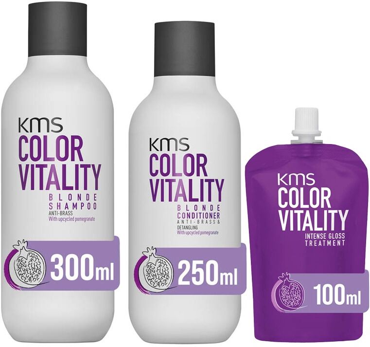 KMS Color Vitality Shampoo 300ml, Conditioner 250ml & Intense Gloss Tr