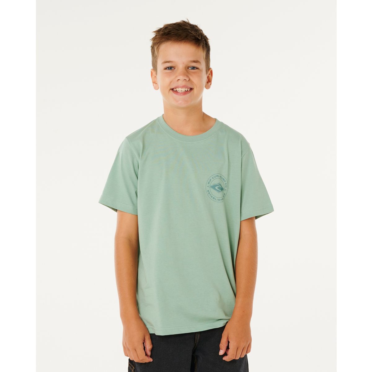 RipCurl Stapler Tee - BOY aloe (3237) 8 129BTE-3237-8