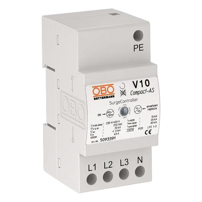 OBO Bettermann OBO VertrÜberspannungsableiter V10 CompactAS (5093391)