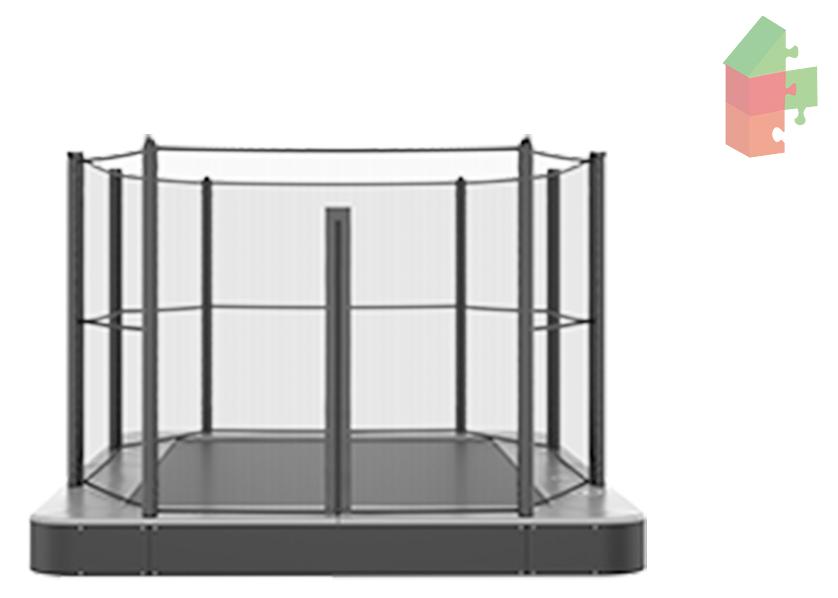 Trampolin AKROBAT ORBIT FLAT 305x183 (10x6ft) Anthrazit inklusive Sicherheitsnetz