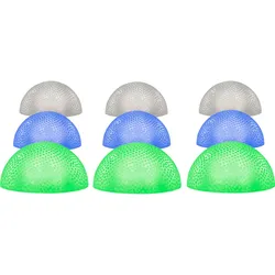 LED Gartendeko Halbkugel RGB Farbwechsel Außenlampe Terrassenlampe Gartenlampe, Acryl transparent, LxBxH 200x9,7x5 cm, 9er Set