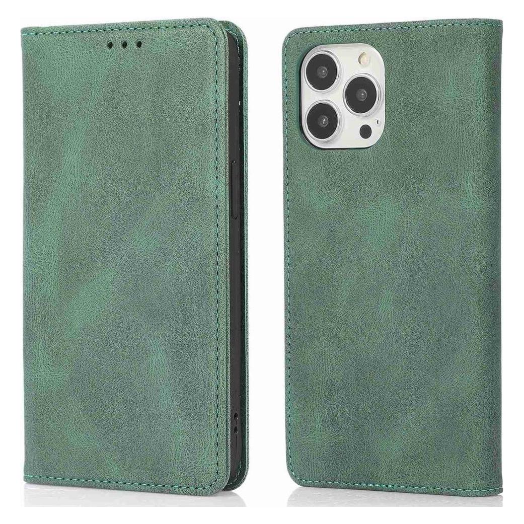 Cover-Discount iPhone 15 Pro Max - Vintage Flip Case Hülle grün (Apple iPhone 15 Pro Max) (660155754C)