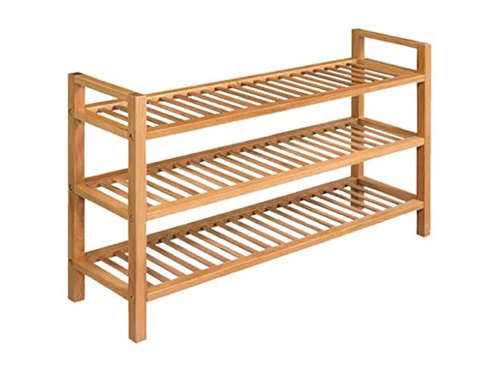 Schuhregal mit 3 Einlegeböden 100x27x60 cm Eiche massiv