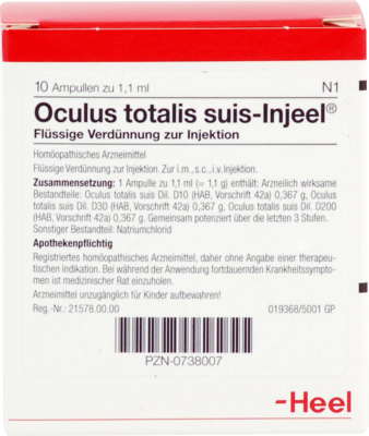 Biologische Heilmittel Heel GmbH OCULUS totalis suis Injeel Ampullen 10 St 00738007
