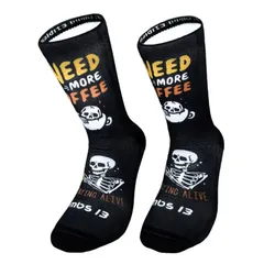 MALDITA BUENA SUERTE Socken Coffee Time | schwarz XL | 44-46