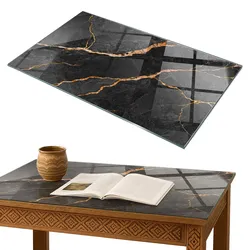 TISCHPLATTE 100x70 cm Marmormuster mit Adern