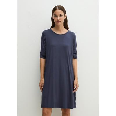 Nachthemd MARC O'POLO "Mix & Match Modal Jersey", Damen, Gr. L, N-Gr, Jersey, blau (blaugrau), Jersey, Obermaterial: 92% Modal, 8% Elasthan, Kleider Nachthemd, in Jersey-Qualität, mit Mini-Blumenprints