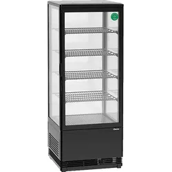 BARTSCHER Mini-Kühlvitrine 98L-SW (98 l, C, 1105 mm hoch, Schwarz)