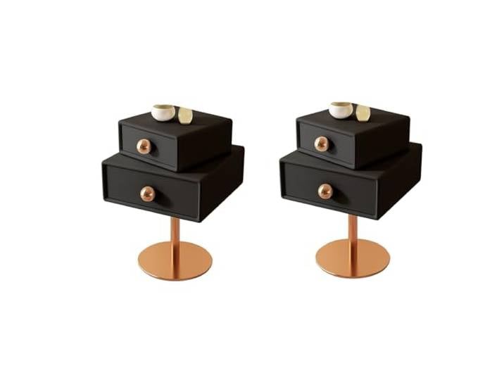 Nachttisch, Hoher Sofa-Beistelltisch, kleiner Nachttisch(Black,50x40x60cm)