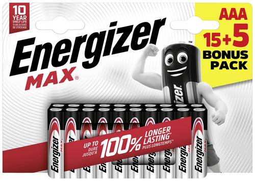 Energizer Max Micro (AAA)-Batterie Alkali-Mangan 1.5V 20St.
