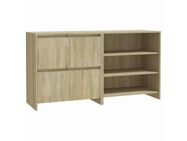 KGFHERENB 2er Set Sideboard Sonoma-Eiche Kommode Beistellschrank Zwei Beistellschränke in Sonoma-Eiche Optik bieten flexiblen Stauraum für Wohnzimmer, Flur oder Esszimmer.