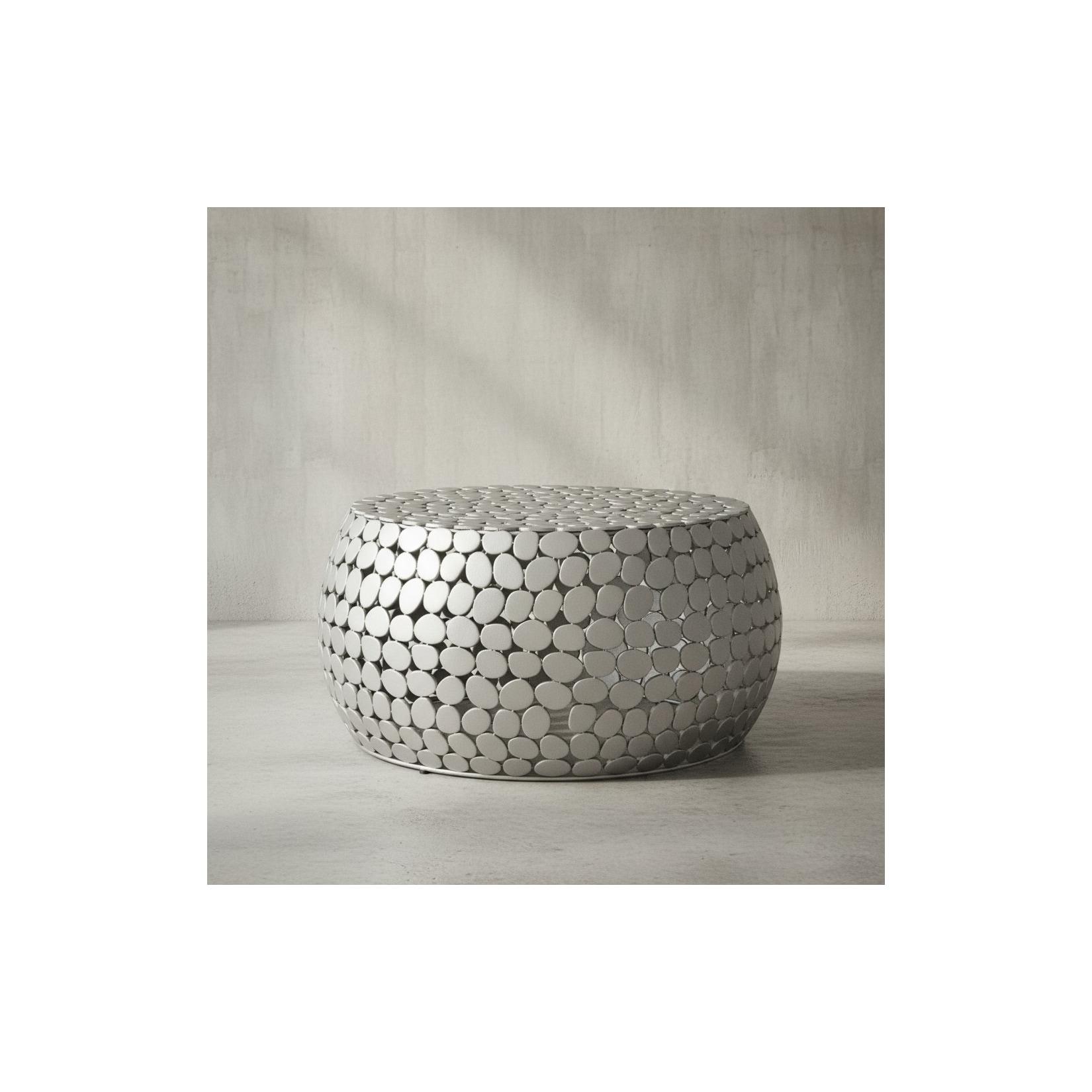 KADIMA DESIGN Moderner Aluminium Couchtisch in Silber, Unikat handgefertigt, Stilvolles Design