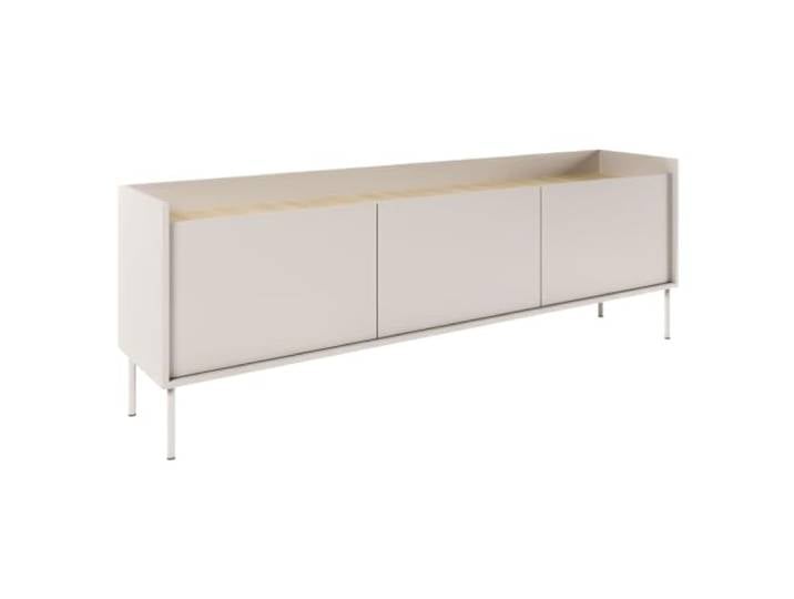 Selsey TV Lowboard 175 cm Modernes Lowboard Fernseher Kommode in Taupe Laminat, Metallbeine, Matte Oberfläche TV Unterschrank für Wohnzimmer Elegantes TV-Lowboard Design