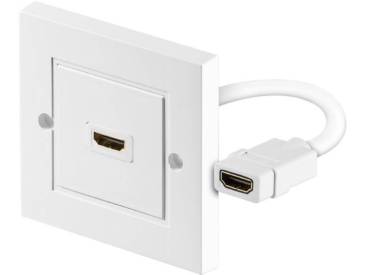 Goobay HDMI-wandcontactdoos\, verguld\, 1x HDMI-contactdoos (type A) naar 1x HDMI-contrastekker (type A)